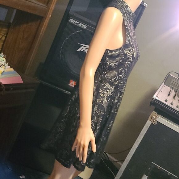 Bailey blue black lace sleeveless dress - Picture 6 of 8